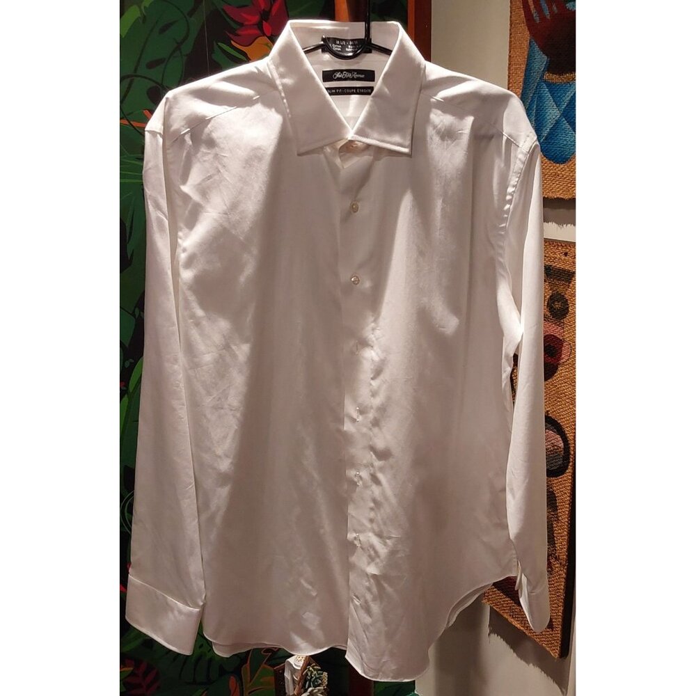 Saks Fifth Avenue Men's White Cotton Dress Shirt. 16 1/2, 34/35